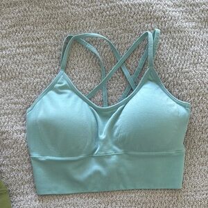 NVGTN Green Seamless Sports Bra with Crisscross Straps